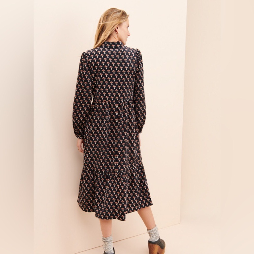 Louche Women's 4 Macha Mushroom Midi Dress Cottagecore Bohemian Earthy - Picture 2 of 9